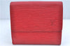 Authentic Louis Vuitton Epi Portefeuille Elise Bifold Wallet Purse Red LV J9362