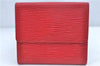 Authentic Louis Vuitton Epi Portefeuille Elise Bifold Wallet Purse Red LV J9362