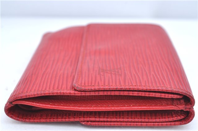 Authentic Louis Vuitton Epi Portefeuille Elise Bifold Wallet Purse Red LV J9362