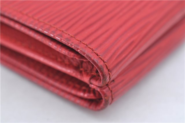 Authentic Louis Vuitton Epi Portefeuille Elise Bifold Wallet Purse Red LV J9362