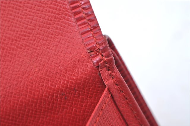 Authentic Louis Vuitton Epi Portefeuille Elise Bifold Wallet Purse Red LV J9362