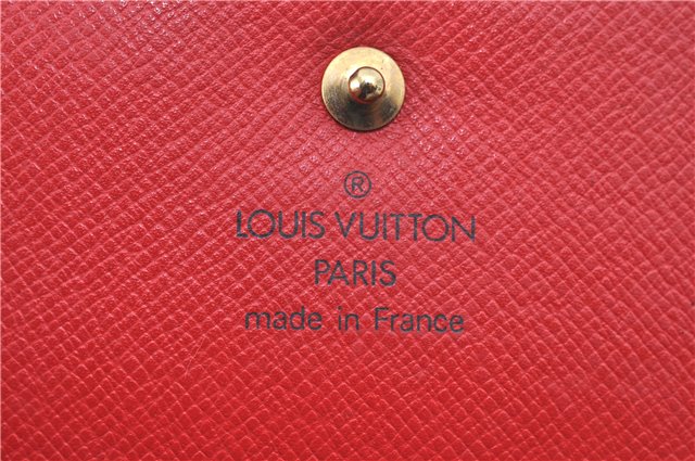 Authentic Louis Vuitton Epi Portefeuille Elise Bifold Wallet Purse Red LV J9362