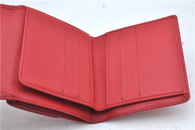 Authentic Louis Vuitton Epi Portefeuille Elise Bifold Wallet Purse Red LV J9362