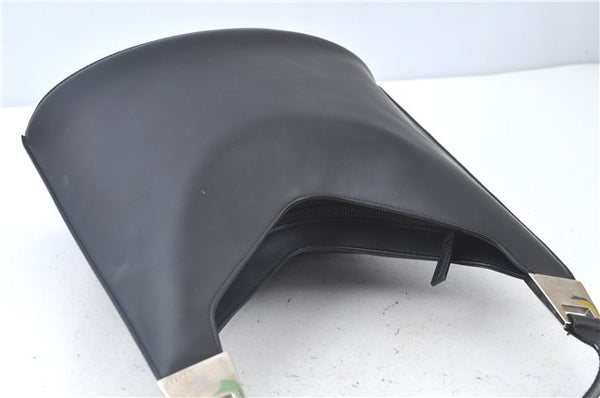 Authentic GUCCI Shoulder Hand Bag Purse Leather Black J9369