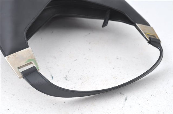 Authentic GUCCI Shoulder Hand Bag Purse Leather Black J9369