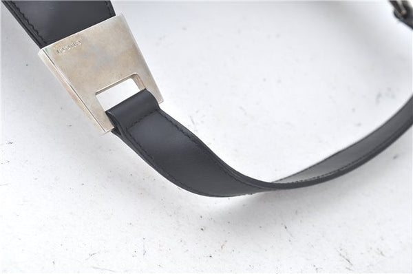 Authentic GUCCI Shoulder Hand Bag Purse Leather Black J9369