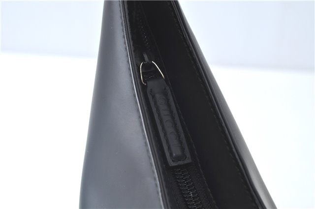 Authentic GUCCI Shoulder Hand Bag Purse Leather Black J9369