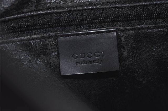 Authentic GUCCI Shoulder Hand Bag Purse Leather Black J9369