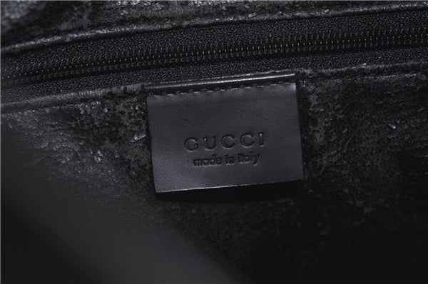 Authentic GUCCI Shoulder Hand Bag Purse Leather Black J9369