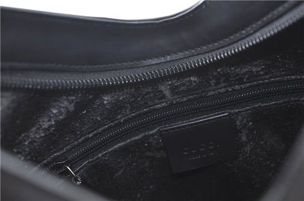 Authentic GUCCI Shoulder Hand Bag Purse Leather Black J9369