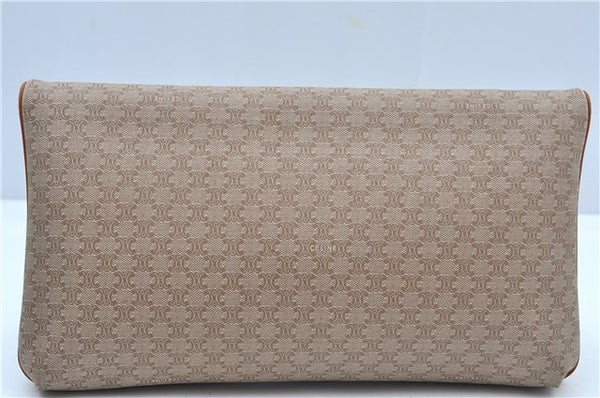 Authentic CELINE Macadam Blason Pattern Clutch Hand Bag PVC Leather Beige J9375