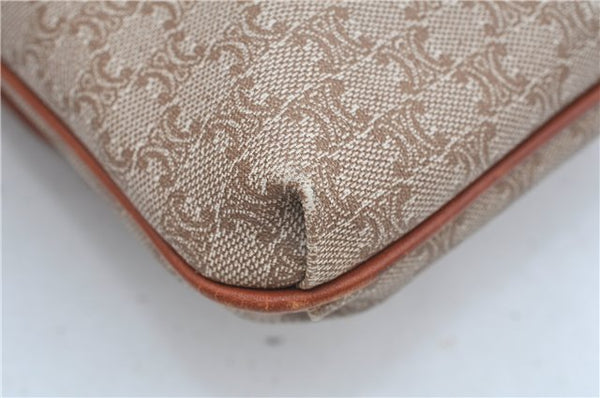 Authentic CELINE Macadam Blason Pattern Clutch Hand Bag PVC Leather Beige J9375