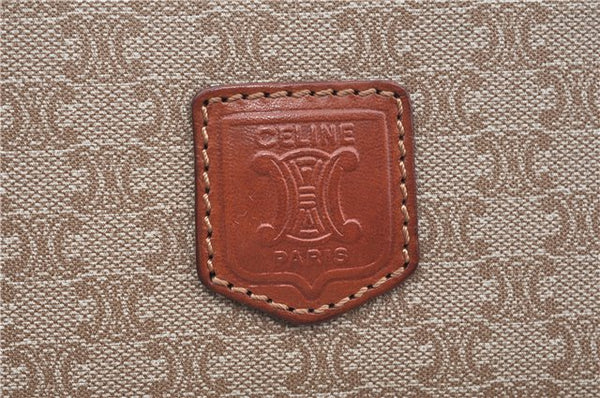Authentic CELINE Macadam Blason Pattern Clutch Hand Bag PVC Leather Beige J9375