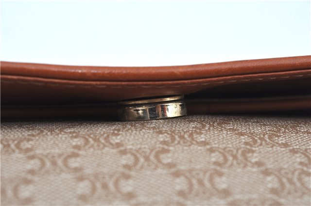 Authentic CELINE Macadam Blason Pattern Clutch Hand Bag PVC Leather Beige J9375