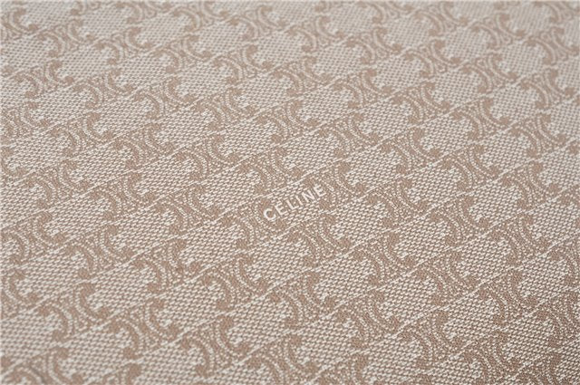 Authentic CELINE Macadam Blason Pattern Clutch Hand Bag PVC Leather Beige J9375