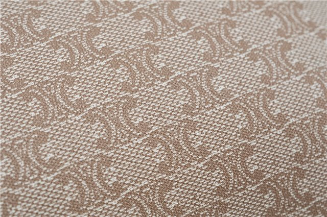 Authentic CELINE Macadam Blason Pattern Clutch Hand Bag PVC Leather Beige J9375