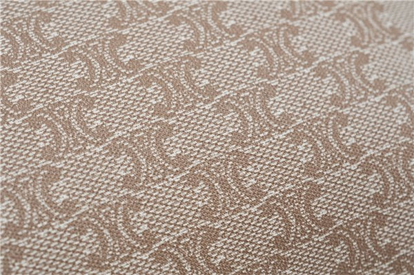 Authentic CELINE Macadam Blason Pattern Clutch Hand Bag PVC Leather Beige J9375