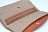 Authentic CELINE Macadam Blason Pattern Clutch Hand Bag PVC Leather Beige J9375