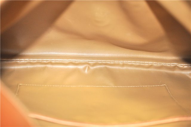 Authentic CELINE Macadam Blason Pattern Clutch Hand Bag PVC Leather Beige J9375