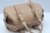 Authentic BURBERRY Vintage Leather Hand Bag Purse Beige Box J9382