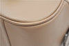 Authentic BURBERRY Vintage Leather Hand Bag Purse Beige Box J9382