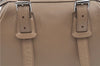 Authentic BURBERRY Vintage Leather Hand Bag Purse Beige Box J9382