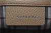 Authentic BURBERRY Vintage Leather Hand Bag Purse Beige Box J9382