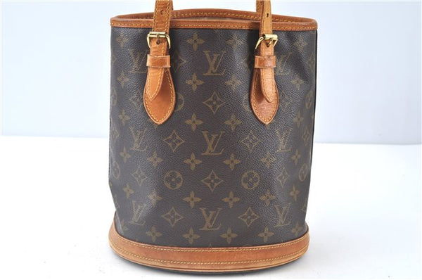 Authentic Louis Vuitton Monogram Bucket PM Shoulder Tote Bag M42238 LV J9386