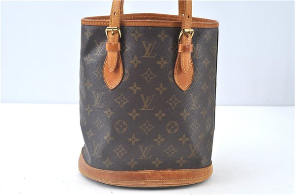 Authentic Louis Vuitton Monogram Bucket PM Shoulder Tote Bag M42238 LV J9386
