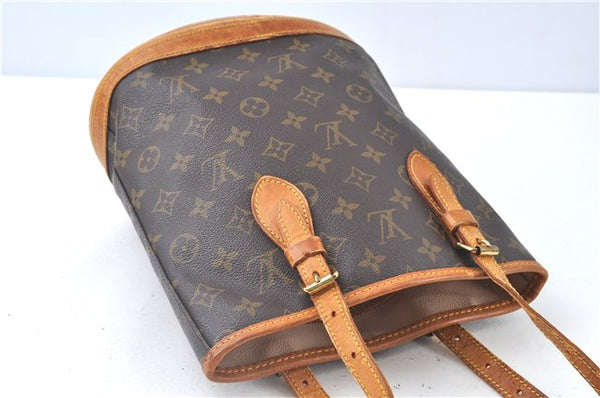Authentic Louis Vuitton Monogram Bucket PM Shoulder Tote Bag M42238 LV J9386