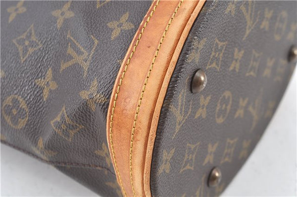 Authentic Louis Vuitton Monogram Bucket PM Shoulder Tote Bag M42238 LV J9386