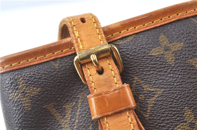 Authentic Louis Vuitton Monogram Bucket PM Shoulder Tote Bag M42238 LV J9386