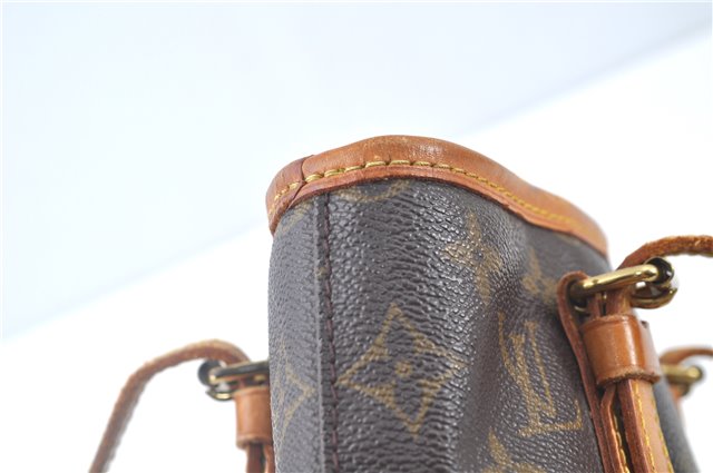 Authentic Louis Vuitton Monogram Bucket PM Shoulder Tote Bag M42238 LV J9386