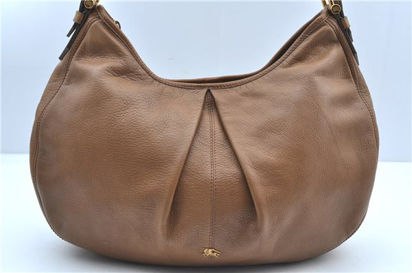 Authentic BURBERRY Vintage Leather Shoulder Bag Brown J9389