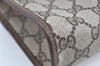 Authentic GUCCI Clutch Hand Bag Purse GG PVC Leather Brown Junk J9394