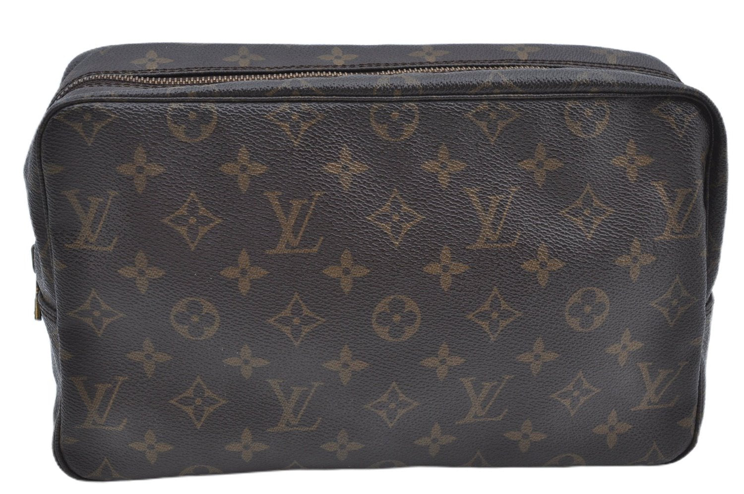 Auth Louis Vuitton Monogram Trousse Toilette 28 Clutch Hand Bag M47522 LV J9402