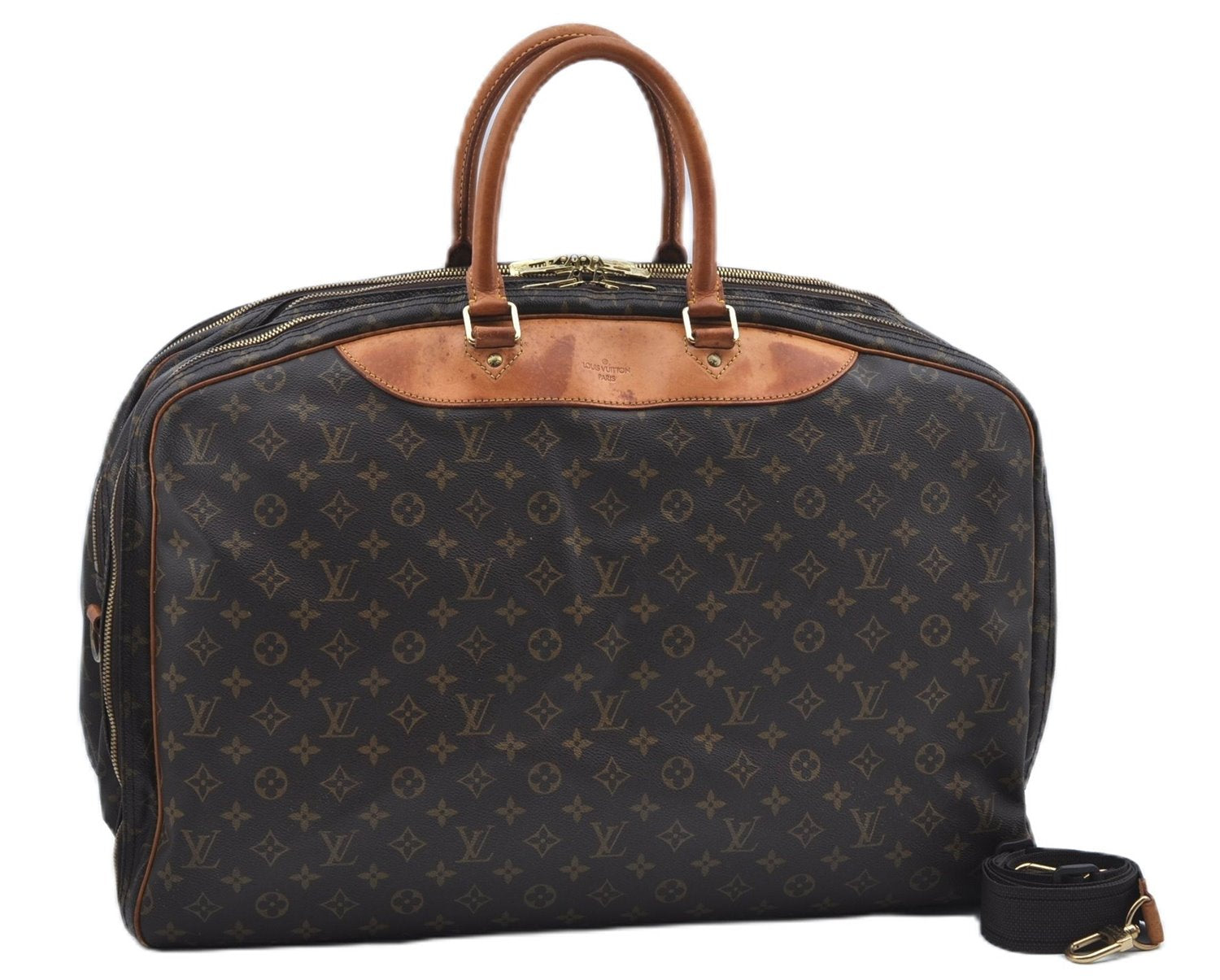 Authentic Louis Vuitton Monogram Alize 3 Poches 2 Way Travel Bag M41391 LV J9408