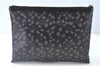 Authentic MCM Leather Vintage Clutch Hand Bag Purse Black J9409