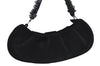 Auth Ferragamo Gancini Suede Leather Beads Shoulder Hand Bag Purse Black J9410