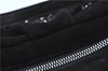 Auth Ferragamo Gancini Suede Leather Beads Shoulder Hand Bag Purse Black J9410