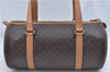 Authentic CELINE Macadam Blason Shoulder Hand Bag Leather Brown Beige J9411