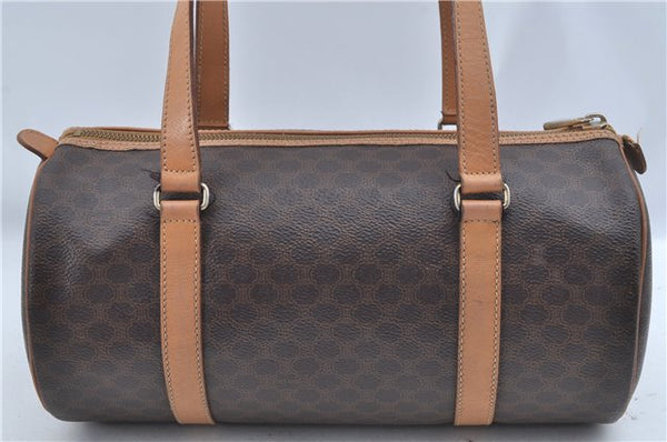 Authentic CELINE Macadam Blason Shoulder Hand Bag Leather Brown Beige J9411