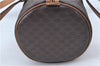 Authentic CELINE Macadam Blason Shoulder Hand Bag Leather Brown Beige J9411