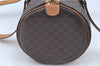 Authentic CELINE Macadam Blason Shoulder Hand Bag Leather Brown Beige J9411