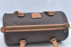 Authentic CELINE Macadam Blason Shoulder Hand Bag Leather Brown Beige J9411