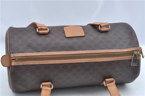 Authentic CELINE Macadam Blason Shoulder Hand Bag Leather Brown Beige J9411