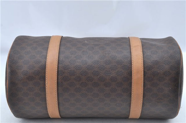 Authentic CELINE Macadam Blason Shoulder Hand Bag Leather Brown Beige J9411
