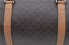 Authentic CELINE Macadam Blason Shoulder Hand Bag Leather Brown Beige J9411
