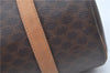 Authentic CELINE Macadam Blason Shoulder Hand Bag Leather Brown Beige J9411