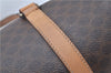 Authentic CELINE Macadam Blason Shoulder Hand Bag Leather Brown Beige J9411